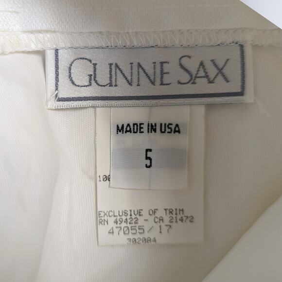 Vtg Gunne Sax Cream Shimmery Dress 90s Sz 5 Party Fancy Wedding - Picture 5 of 6